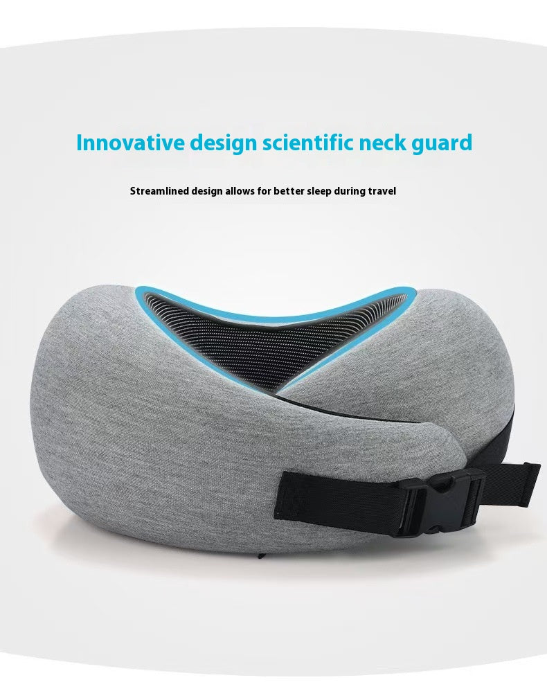 Memory foam travel neck pillow with adjustable buckle